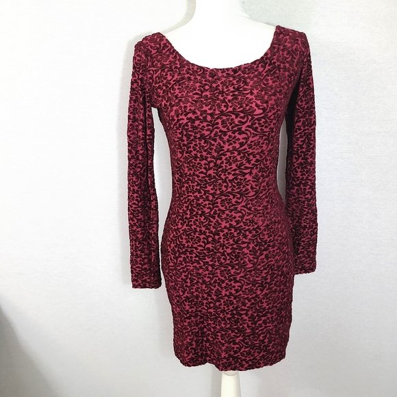 Betsey Johnson Velvet Burgundy Dress 